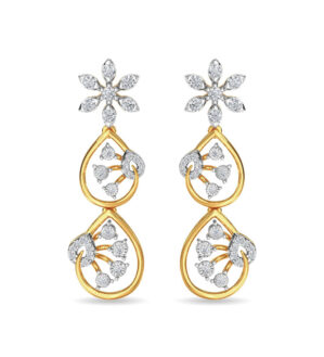 Diamond Trinity Earring Dangler Rose Gold